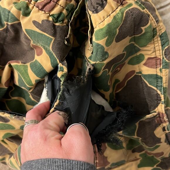 Vintage Saf T Bak Zip To Knee Insulated Camo Hunting Pants MEDIUM? - Picture 7 of 7